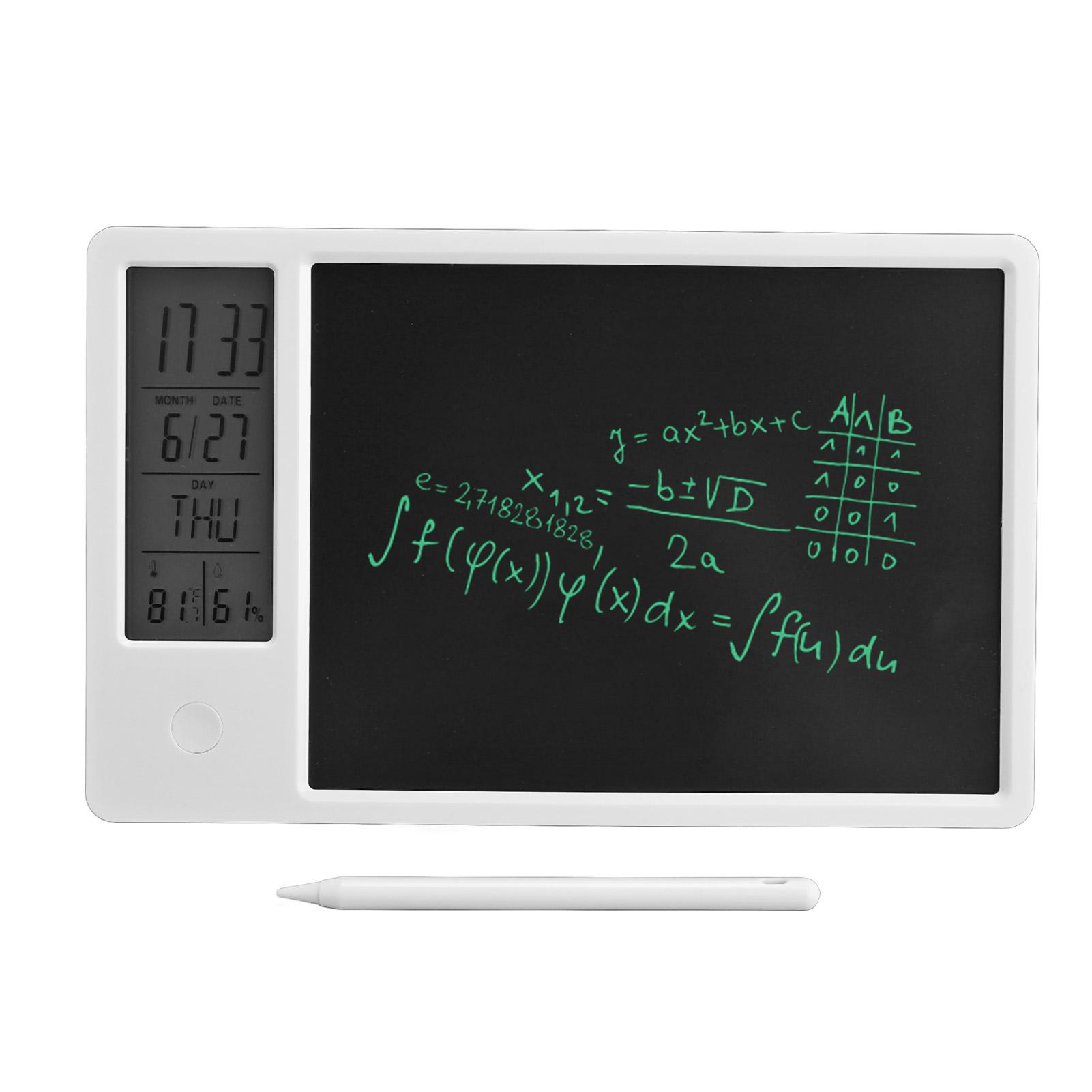 

ЖК-планшет для письма 10 дюймов, перезаряжаемый, стираемый, электронный планшет для рисования с цифровыми часами белый