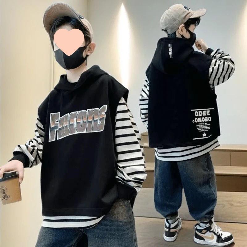 

Трендовый спортивный костюм для мальчиков на весну и осень 2025 - Стильный свитшот 140