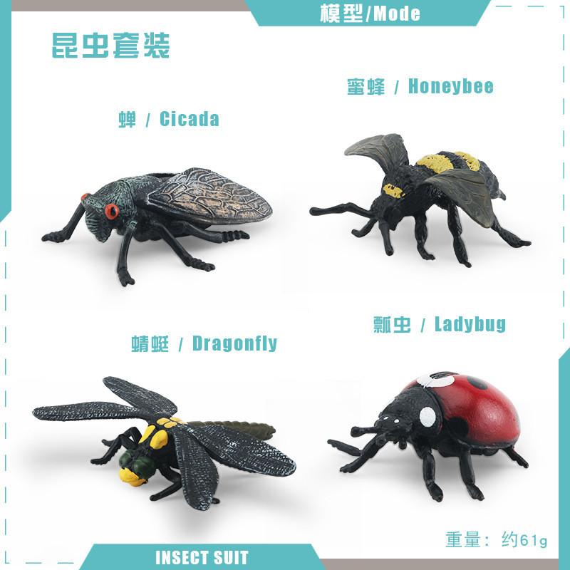 Detailed Pvc Insect Figurine Collection Featuring Lifelike Beetle Butterfly Mosquito Dragonfly