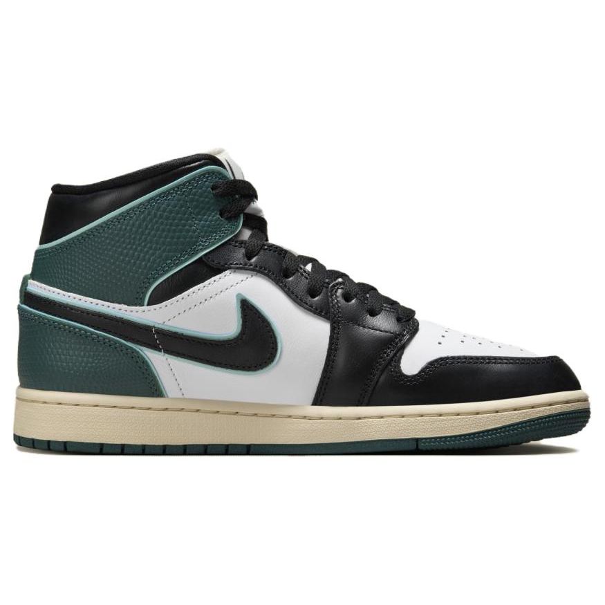 Air Jordan 1 Mid Oxidized Green Women Sneakers White Black Light-Dew FQ7818-100