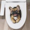Cute French Bulldog 3D Illusion Toilet Wall Sticker Self-Adhesive Removable Bathroom Funny Home Decor Art