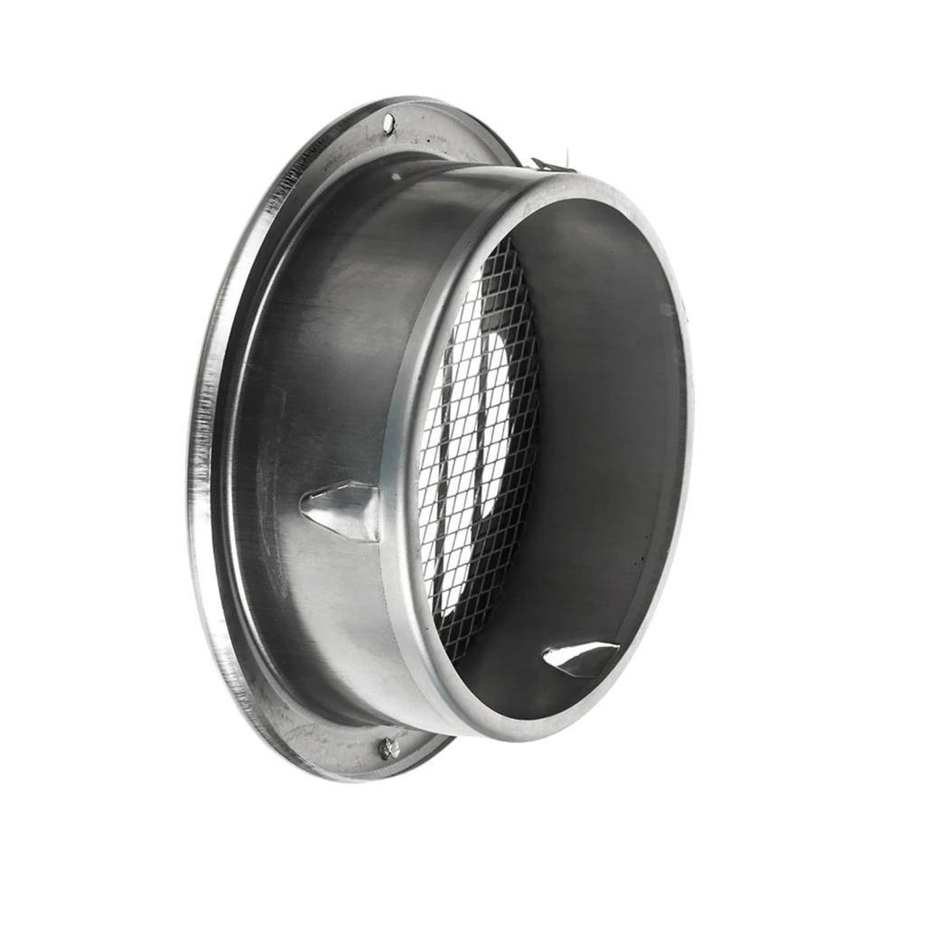 Entlüftungsgitter für Außenwände aus Edelstahl, runde Lüftungsgitter, 75/80/100/120/150/160/180/200 mm