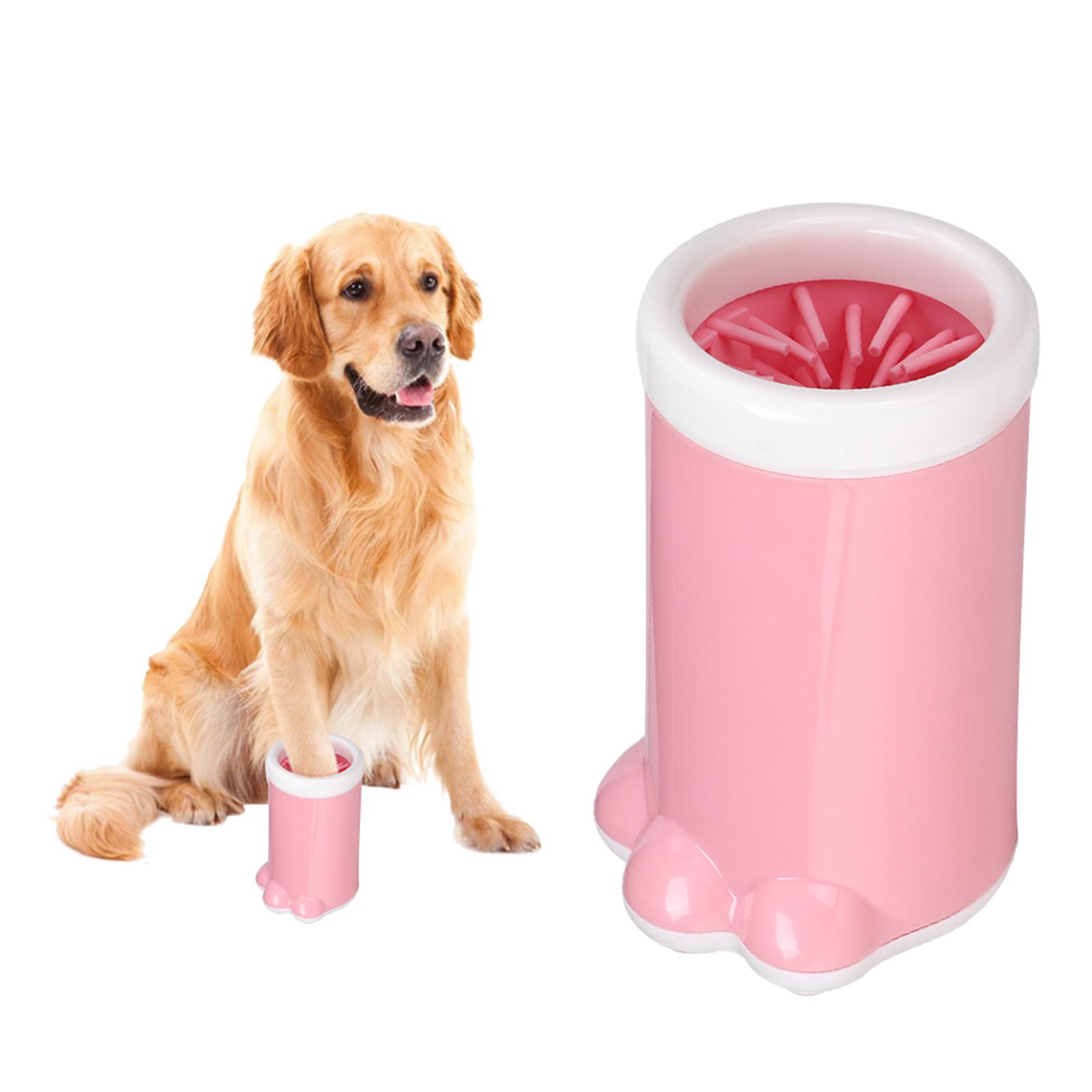 

Cute Pet Cat Dog Dirty Paw Cleaning Cup Silicone Non Slip Cleaning Tool Grooming Cup(Pink ) рожевий