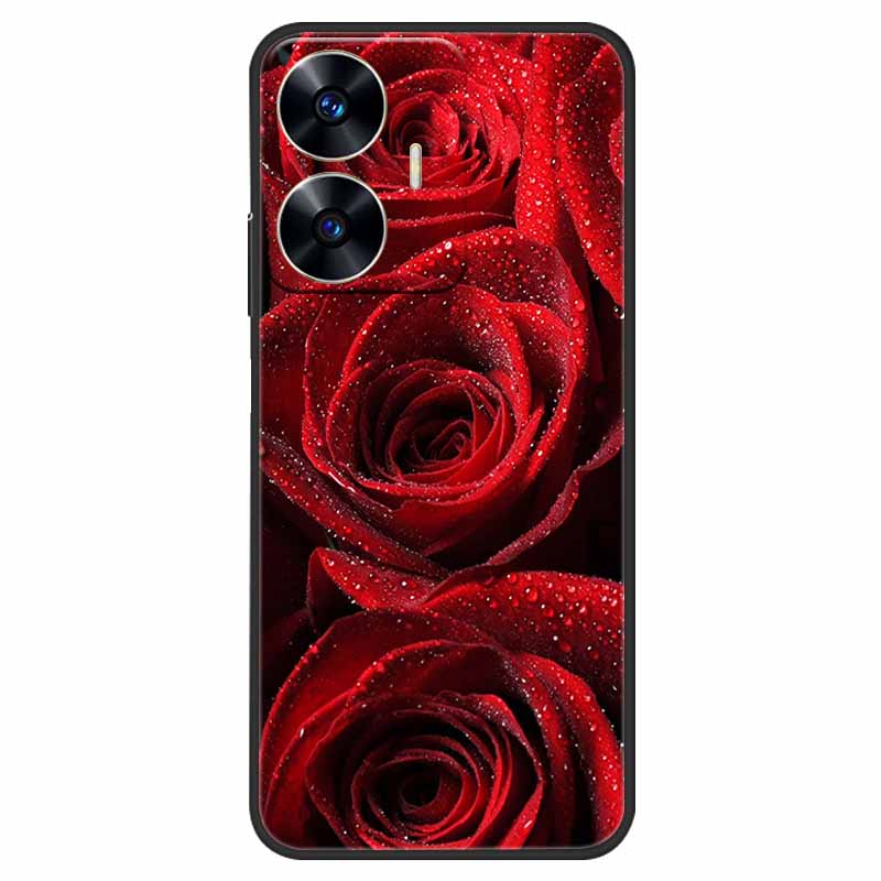 Phone Cover For Realme C55 Case Black Silicone Fundas For Realme C55 RMX3710 TPU Soft Back Coque Star Painted on RealmeC55 C 55