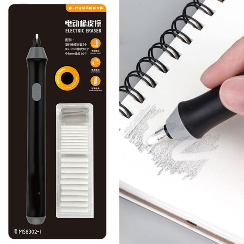 Electric Pencil Eraser with Refills Electric Eraser Kits for Drawing Painting Sketching Drafting School Supplies