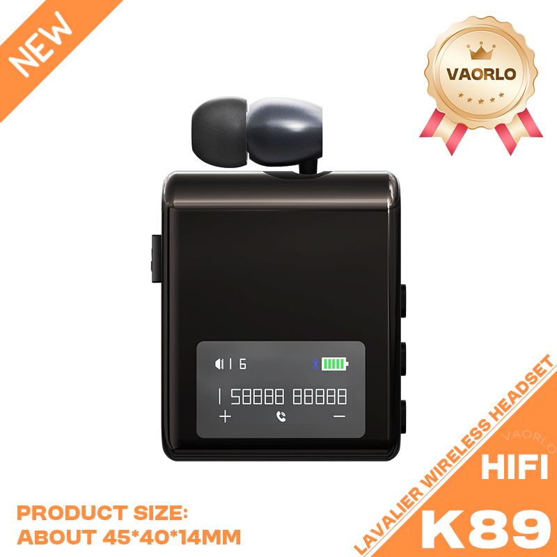 

K89/K75 Lavalier Business Bluetooth 5.4 беспроводная гарнитура разговор/музыка 20H ЖК-цифровой дисплей HIFI наушники с микрофоном шумоподавление K89 Black