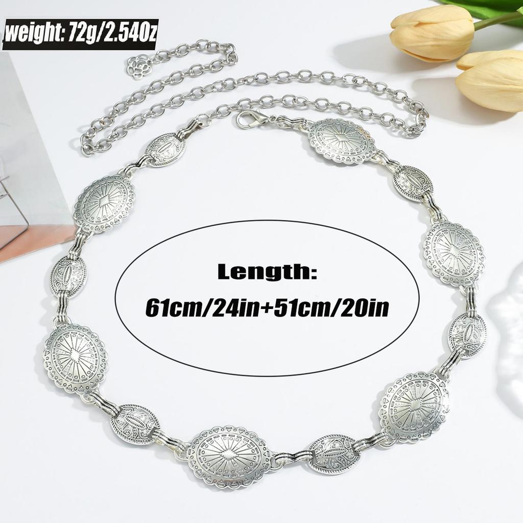 Retro Sun Moon Waist Chain Women's Versatile Gold Belt Body Chain Accessories Women's Fold Wear