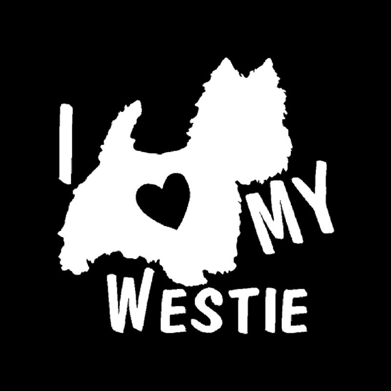 

LYKX I LOVE MY WESTIE Terrier Dogs Car Sticker Automobiles Exterior Accessories Vinyl Decal for Toyota Honda Lada Vw Bmw 14cm X 13.7cm белый