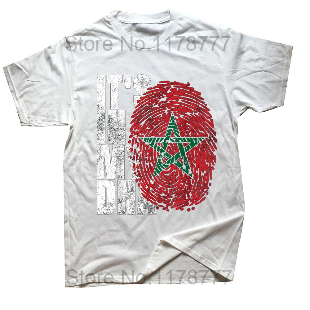 Funny Its In My DNA Moroccan African Gifts Moorish Morocco Flag T Shirts Cotton Streetwear Short Sleeve Summer Tshirt Men