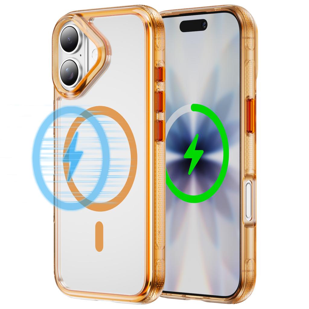 Case for 17 16 15 14 13 12 Pro Max Transparent Magnetic Protective Cover Full Coverage Wireless Charging Shock Proof Tough Shell