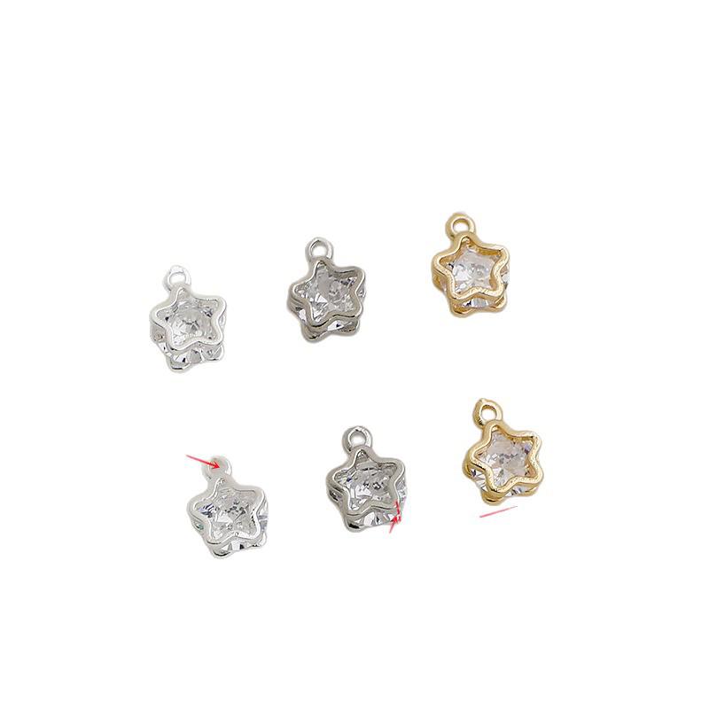 14K Gold-Filled Zircon Flower Pendant Charm for DIY Jewelry