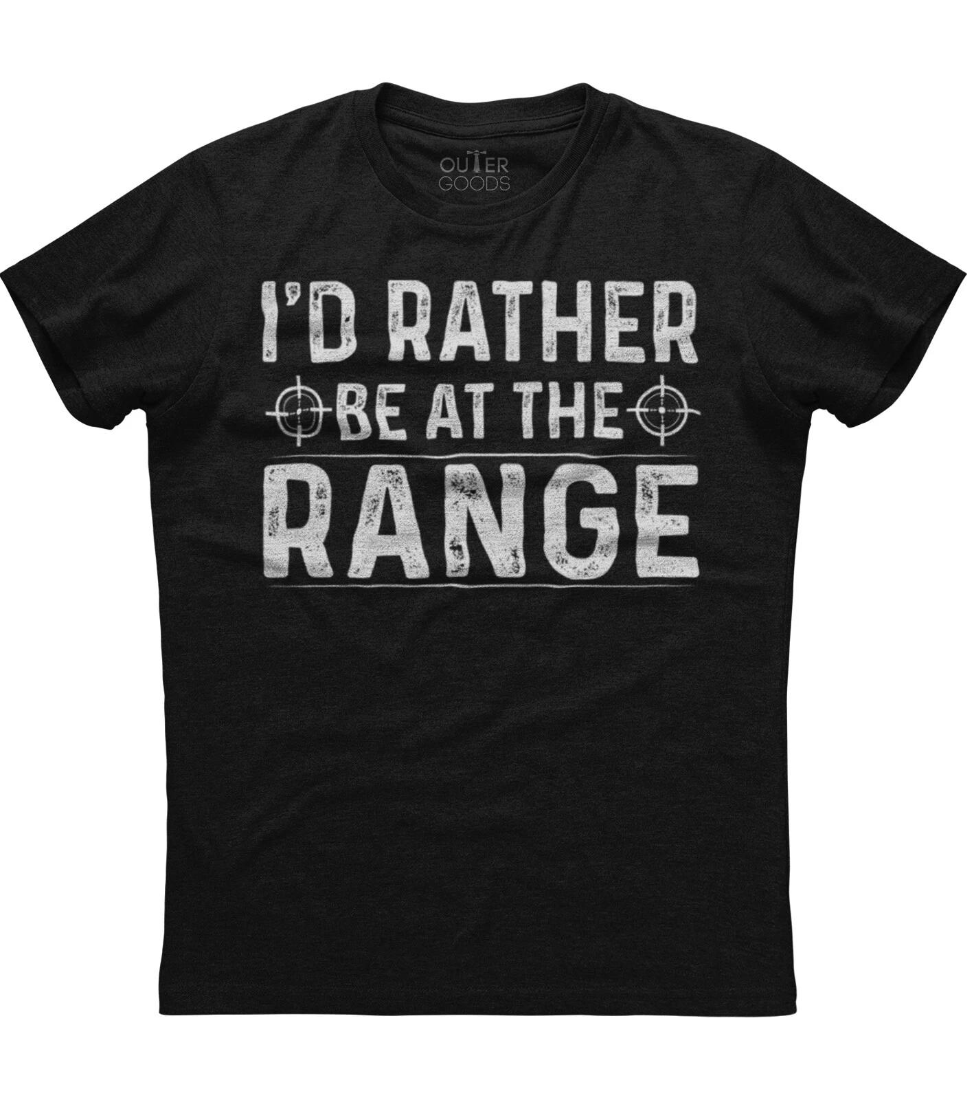 I d Rather Be At The Range Gun Enthusiast Mens Short Sleeve Cotton Black T-shirt 3XL
