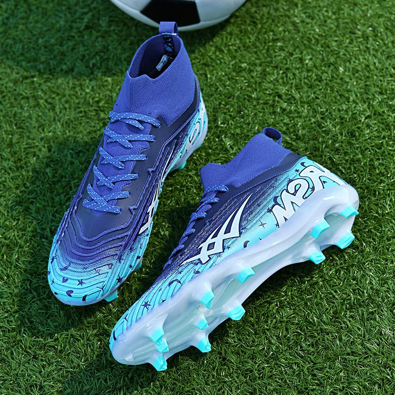Unisex Football Boots High-top Rubber Tie High Elastic Socks Training Artificial Grassland Outdoor Sports Training Football Shoes