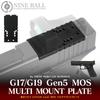 LayLax Tokyo Marui Gen5 MOS Multi Mount Plate Airsoft Handgun Gas Gun Custom Part Optical Sight Dot Sight Lightweight Aluminum G17/G19