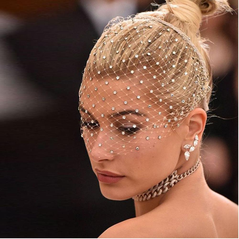 Mysterious Mesh Drill Jewelry Fashion Ol Party Banquet Party Hair Accessories Headband White