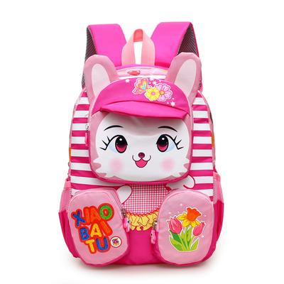 3D Cartoon Rabbit Backpack for Girls Kindergarten Pink Schoolbag