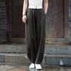 2025 Spring/Summer Women's Cotton Linen Slimming Lantern Pants - Sand Washed Loose Fit.