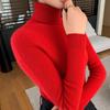 Women's Seamless Ribbed Cashmere Sweater – Slim Fit, High Neck, Figure-Flattering, Lightweight Knit Base Layer