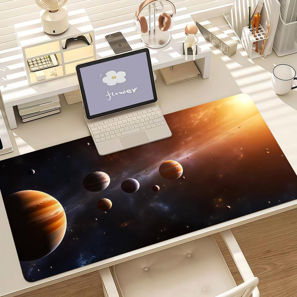 New Solar System Space Mouse Pad Anti Slip Rubber Edge Locked Thickened Laptop Gaming Desk Mat