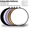 5 In 1 Round Portable Reflector, Multi Color Outdoor Collapsible Diffuser Photography Light Reflectors For Studio Photo 110CM