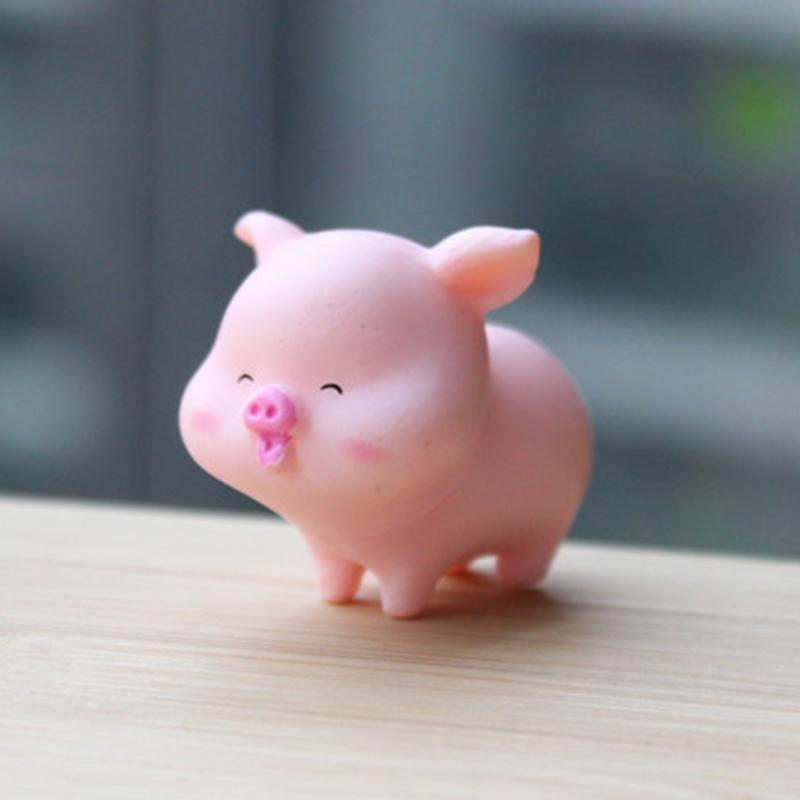 6 Pcs Cute Little Pig Doll Ornaments Little Pig Desktop Cake Decoration Car Decoration Micro Landscape DIY Home Decorations