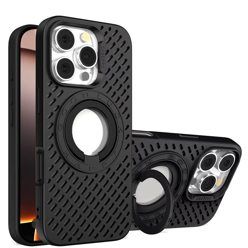 

Heat Dissipation Breathable Case For iPhone 16 Pro Max 12 13 15 Pro Max 14 Plus 16E For Magsafe Magnetic Ring Holder Phone Cover For iPhone 16 Pro