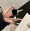 Metal Watch Strap for Apple Watch Series 10 Ultra 9 8 7 SE 6 5 4 3 2 1 46mm 49mm 45mm 44mm 42mm Flower Rhinestone Decor Bracelet Band