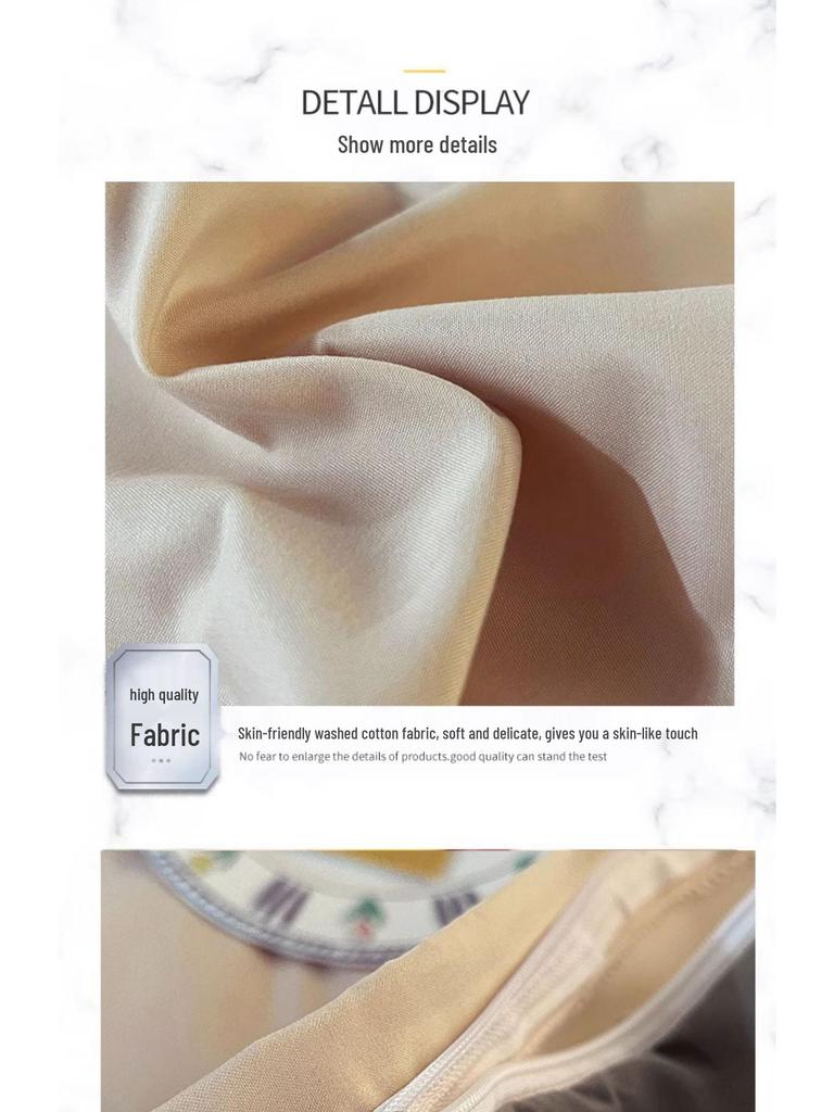 Brushed Cotton Four-Piece Bedding Set: Sheet & Duvet Cover for Student Dorm Single Bed