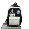 Cute Color Blocked Star Collage Student Backpack And Shoulder Bag Pendant With