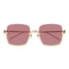 Gucci Sunglasses Metallic Women's Gold Frame Red Lenses