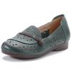 Fashion Women Loafers Spring Summer Genuine Leather Hollow Out Soft Flats Casual Ladies Non-Slip Comfort Mother Shoes Fashion Sneakers