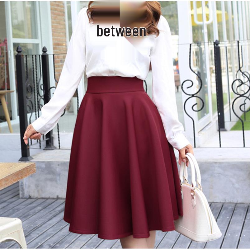 Retro sukně ve stylu Hepburn s vysokým pasem a nadývaným střihem - Podzimní/zimní kolekce