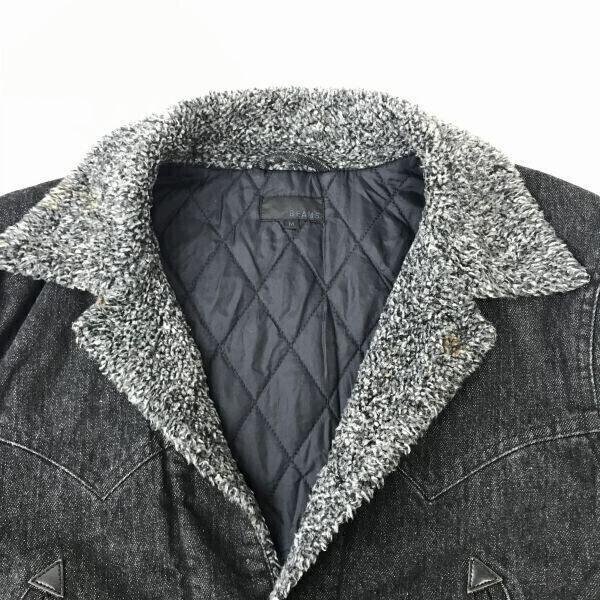 BEAMS Black Denim Blouson Coverall [Men M] Jacket(USED)