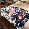 Jujutsu Kaisen Warm Flannel Blanket, Printed for Bed Sofa Chair, Ideal for Picnic Travel Home Decor -HYQ3