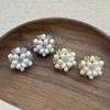 Freshwater Pearl Zircon Flower Stud Earrings - Light Luxury, Cute & Versatile Design for Women