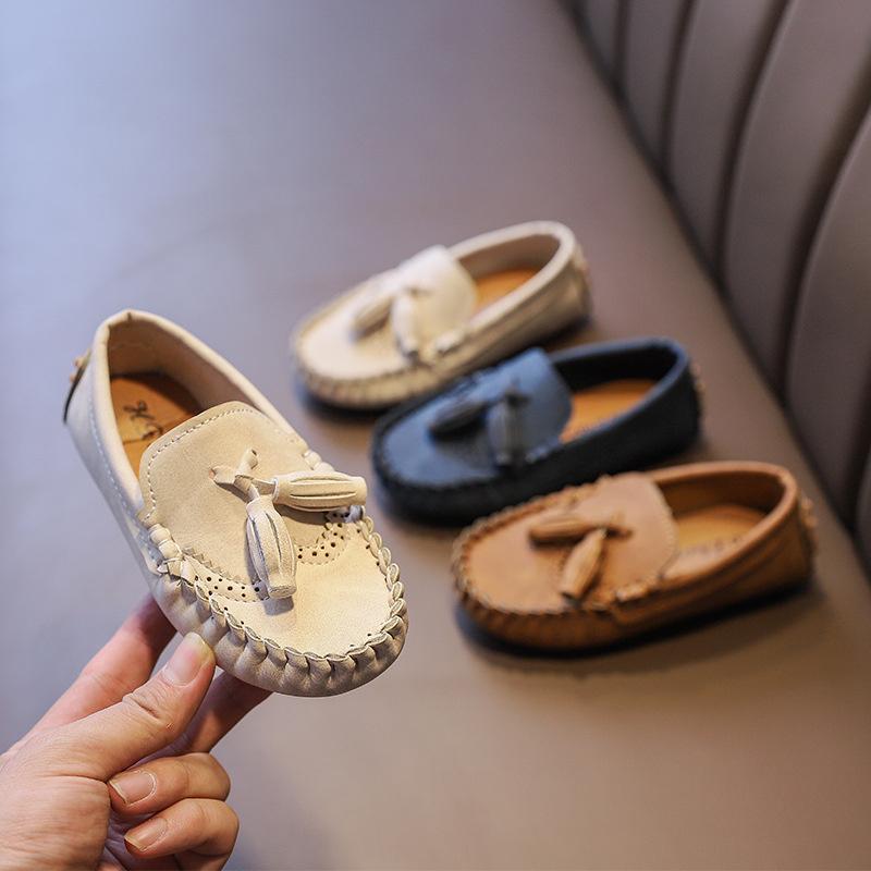 Children'S Colors Boys Casual Leather Shoes Kids Loafers Peas Shoes Toddler Slipon Soft Bottom Boat Shoes Moccasin Of Baby Y