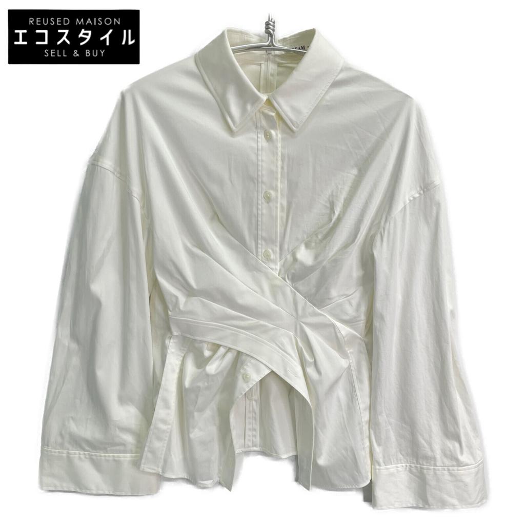 ADEAM 43324 White LeWitt Shirt Gathered Long Sleeve Shirt Tops 2 whiteUsed