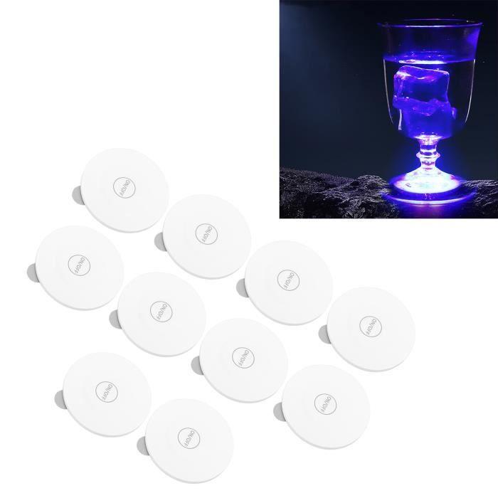 Dessous de verre LED - VVIKIZY - 10 pièces - Coloré - Blanc - Économie d'énergie