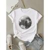 Damenbekleidung Disco-Kugel-Print Rundhals-T-Shirt Kurzarm Lässig Reise-Tops Sommer Frühling Damen Paar Olympisches Top