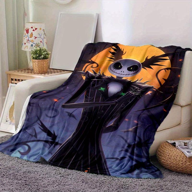 1 pezzo,Coperta Decorativa per la Casa "Spooky Jack Skellington Moonlight" Perfetta per Divano, Letto, Viaggio