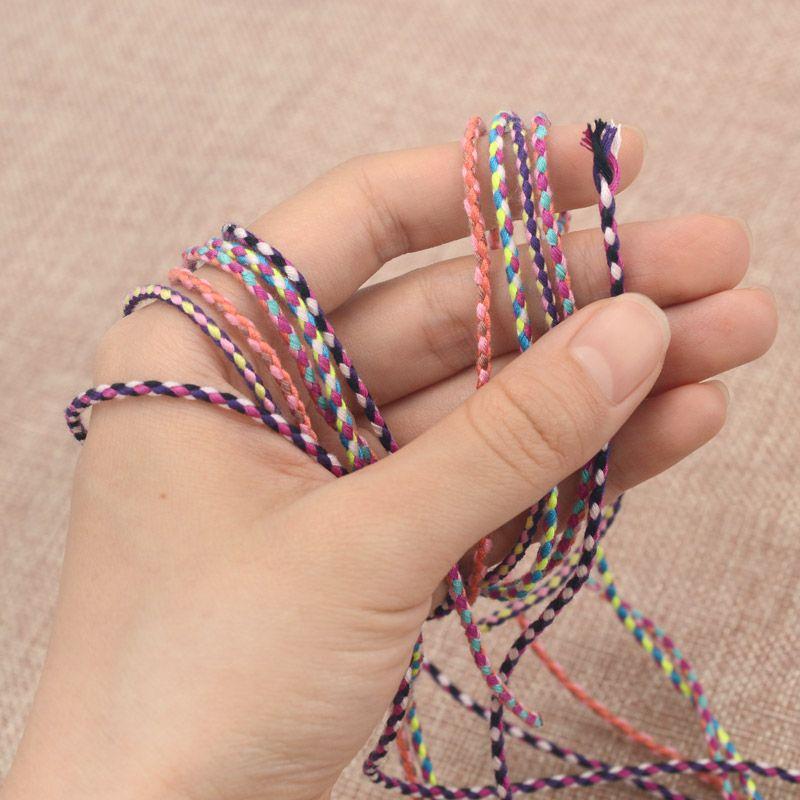 Colorful Carrying Strap Braided Rope Hand-Made Cotton Threads Handcraft Braiding Rope Braided Rope Bracelet Braiding Thread Crafts Tassel DIY Material