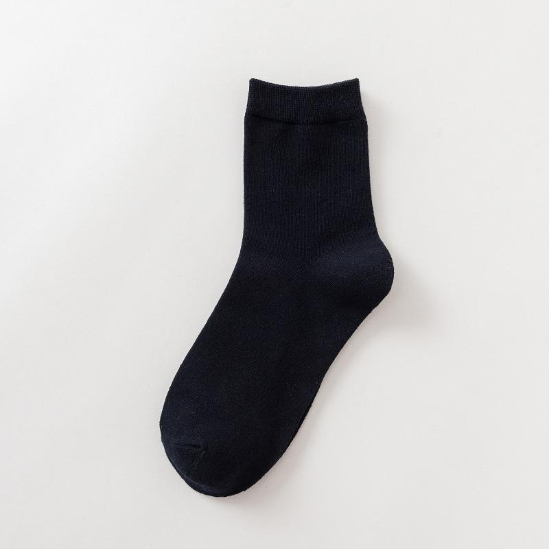 Men's Autumn and Winter New Casual Classic All Match Solid Color In Tube Cotton Socks