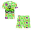 2025 NEW 4-14 Year Old Boys and Girls 3D Plant VS Zombie Printed T-shirts+Shorts Two Piece Sets Fashion Sports T-Shirt Top + Shorts Set 2 Pieces