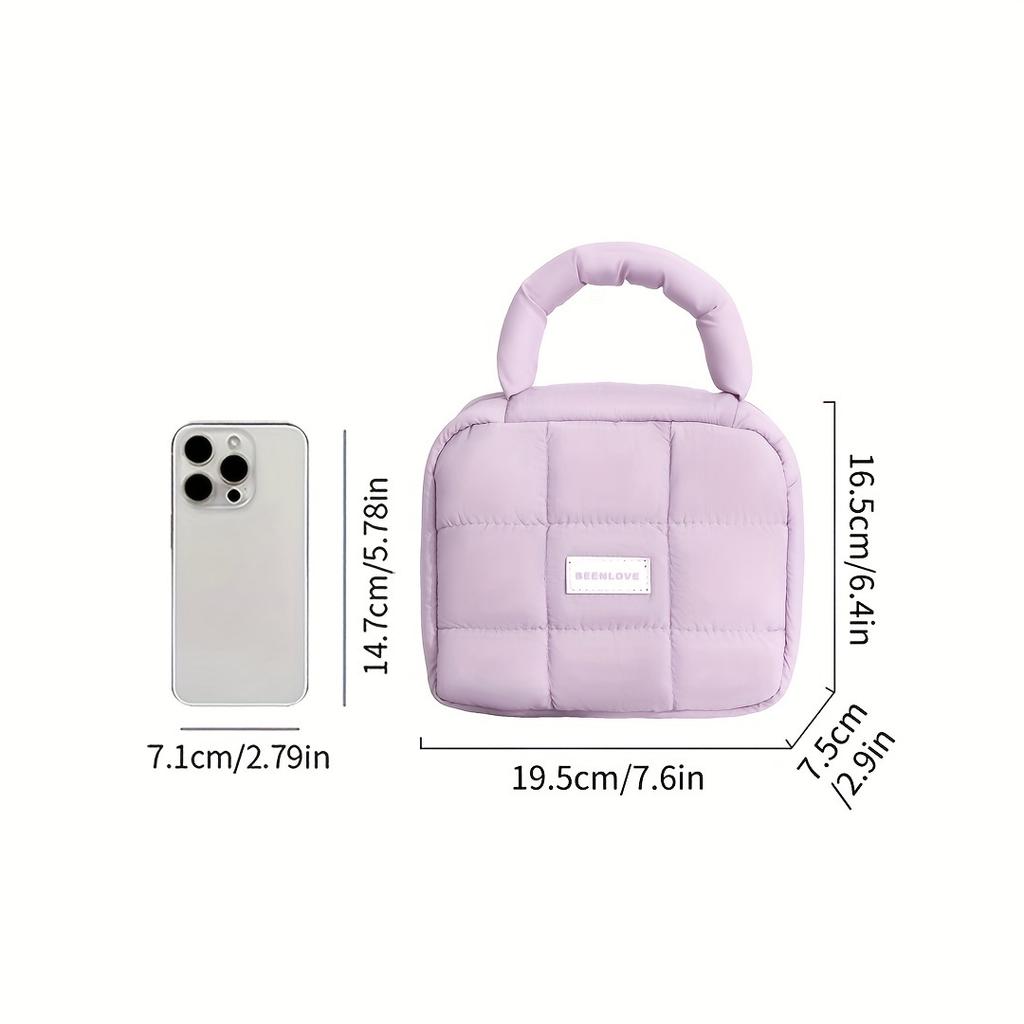 Soft And Fluffy Large-Capacity Bag Multicolor Solid Multifunctional Storage Bag With Zipper Cloud Travel Organizer Down Cute And Elegant Women's Bag