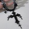 Fashionable Dark Crosses Necklace Portable Accessory for Women Embracing Gothic and Punk Styles With Comfortable Fit