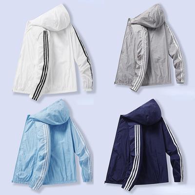 Wasserdichte Sonnenschutzstreifenkleidung Angeljagdkleidung Schnelltrocknende Haut Windjacke Anti-UV-Mantel