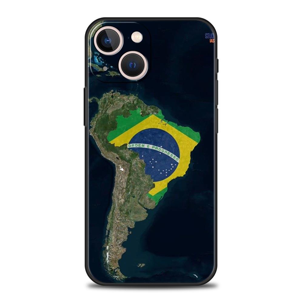 

Large Brazil Flag Phone Case For iPhone 17 16E 15 16 14 13 12 11 Pro Max 7 8 Plus Soft TPU Back Cover iPhone 13
