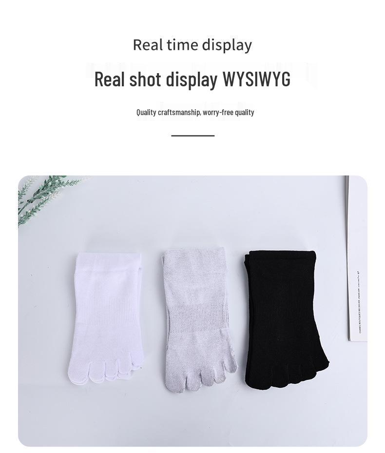 CoolMax Men's Five-Finger Sports Socks - Quick-Dry, Thick, High Tube, Split Toe for Outdoor Cycling