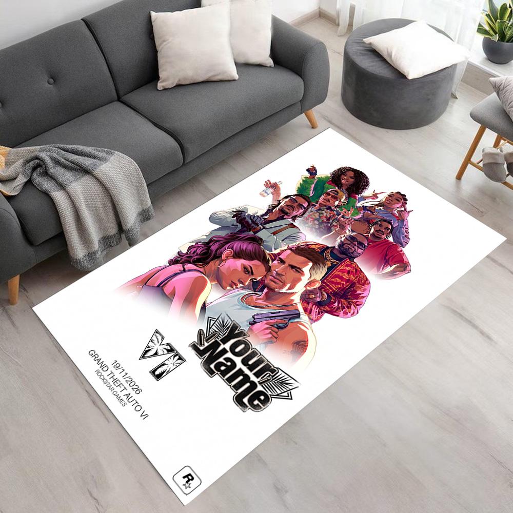 Grand Theft Auto Personalized Name Floor Rug Office Rug Suitable for Balcony Foyer Outdoor Living Rooms Antislip Carpet Office home decor