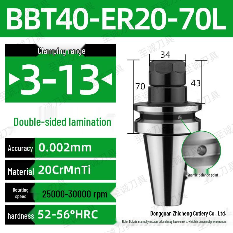CNC-Hochgeschwindigkeits-Doppelseitiger BBT30/40/50-ER20/25/32 Werkzeughalter mit Dynamischer Auswuchtung
